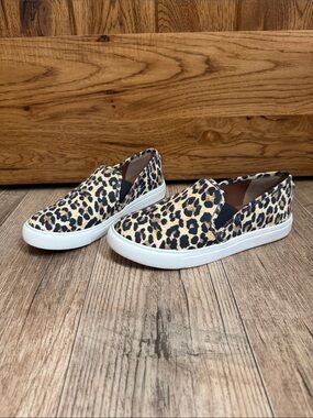Leopard Print Slip-On Sneakers - Women's Casual Shoes